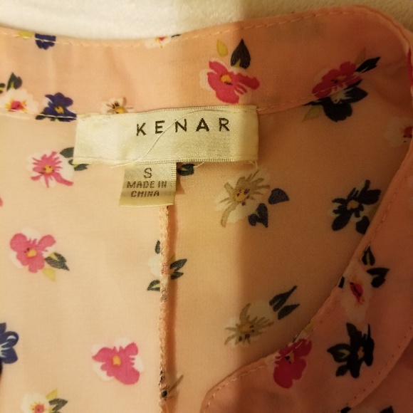 ๐ ๐ KENAR Peach and floral button down - Picture 6 of 8
